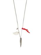 Matchesfashion.com Isabel Marant - Sautior Feather And Coral Charm Necklace - Mens - Silver Multi