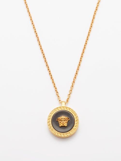 Versace - Medusa-pendant Enamelled-pendant Necklace - Mens - Gold