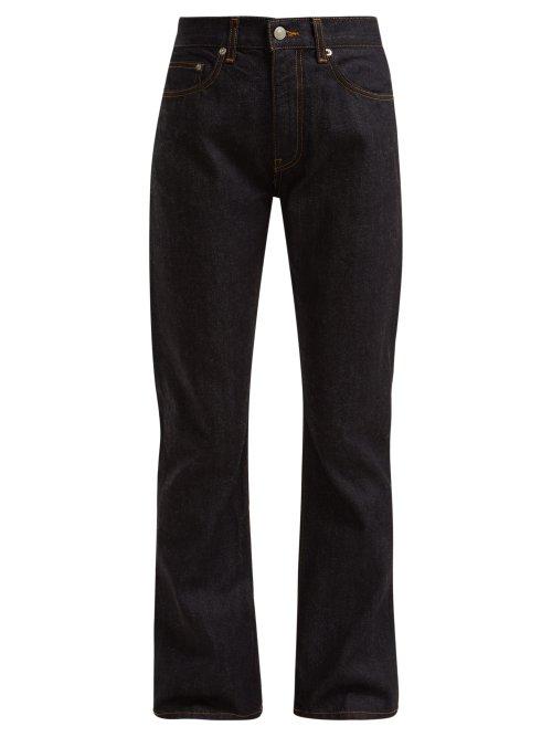 Matchesfashion.com Brock Collection - Wright High Waist Straight Leg Jeans - Womens - Dark Blue