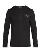 Matchesfashion.com Y-3 - Logo Print Long Sleeved Cotton T Shirt - Mens - Black