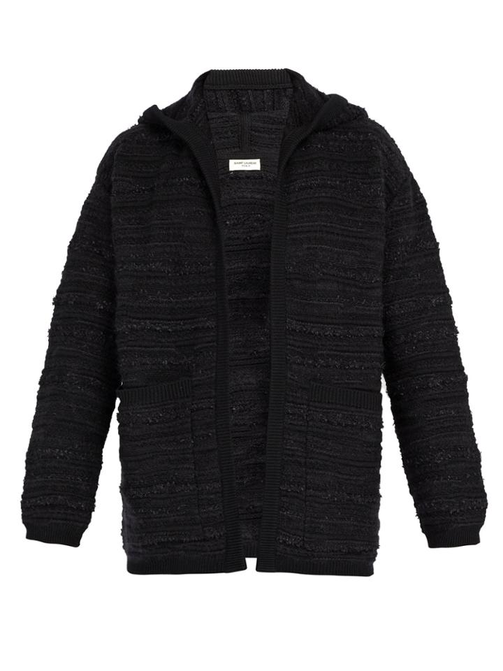 Saint Laurent Boucl Wool-blend Hooded Cardigan
