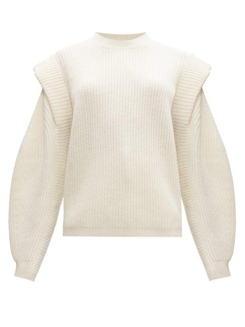 Matchesfashion.com Isabel Marant - Bolton Extended-shoulder Brioche-knit Sweater - Womens - Ivory