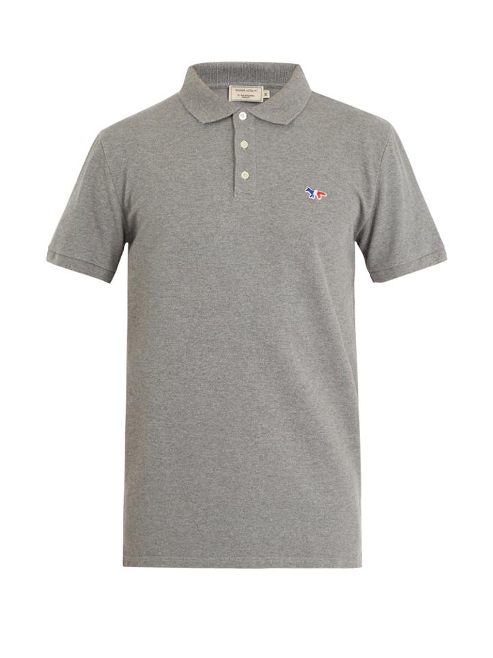 Maison Kitsuné Fox-appliqu Cotton-piqu Polo Shirt