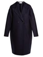 Matchesfashion.com Harris Wharf London - Double Breasted Wool Coat - Womens - Navy