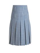 Matchesfashion.com Gucci - Pleated Wool Blend Tweed Skirt - Womens - Blue Multi