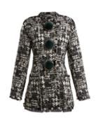 Matchesfashion.com Dolce & Gabbana - Pompom Embellished Tweed Jacket - Womens - Black White