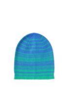 The Elder Statesman - Watchman Striped Cashmere Beanie Hat - Womens - Blue Green