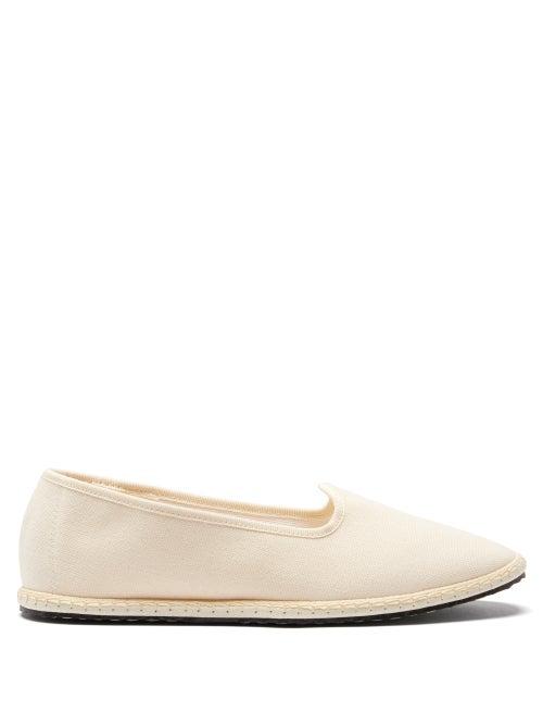 Ladies Shoes Vibi Venezia - Cotton-canvas Flats - Womens - White