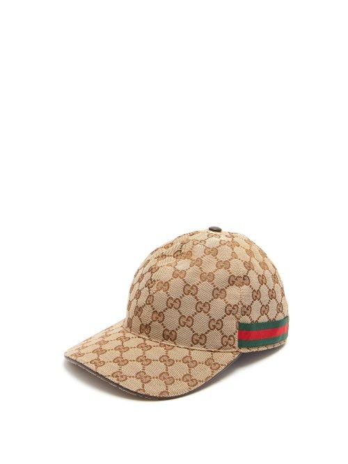 Matchesfashion.com Gucci - Web Stripe Gg Logo Baseball Cap - Mens - Beige