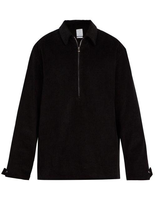 Matchesfashion.com Deveaux - Point Collar Corduroy Pullover - Mens - Black