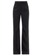 Matchesfashion.com Gabriela Hearst - Leda High-rise Flared-leg Wool-blend Trousers - Womens - Black