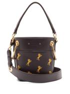 Chloé Roy Little Horse-embroidered Mini Bucket Bag