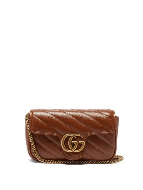 Gucci - Gg Marmont Super Mini Leather Cross-body Bag - Womens - Tan