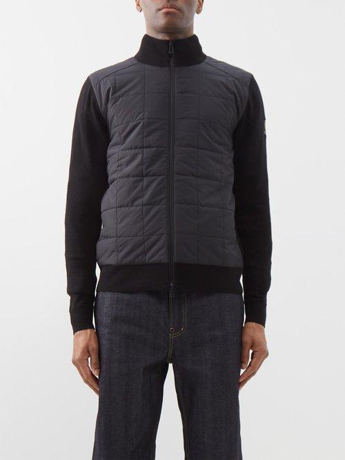 Belstaff - Kelbrook Zipped Quilted-front Merino Cardigan - Mens - Black