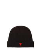 Matchesfashion.com Ami - Ami De Coeur Embroidered Beanie Hat - Mens - Black
