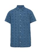 Matchesfashion.com Polo Ralph Lauren - Flamingo Print Linen Shirt - Mens - Blue