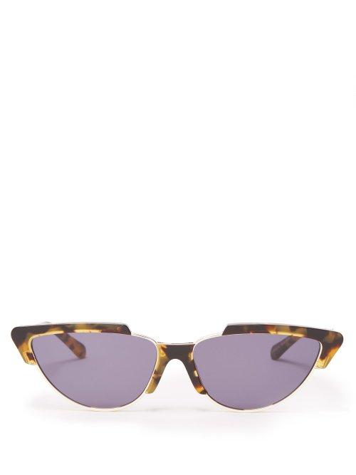 Matchesfashion.com Karen Walker Eyewear - Tropics Crazy Tort Cat Eye Sunglasses - Womens - Tortoiseshell
