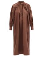 Toogood - The Shepherd Gathered Cotton-poplin Dress - Womens - Brown