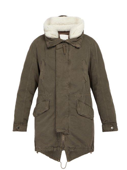 Matchesfashion.com Yves Salomon - Shearling Lined Cotton Parka - Mens - Grey