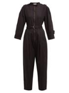 Matchesfashion.com Sea - Hemingway Belted Cotton Jumpsuit - Womens - Black