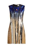 Matchesfashion.com Sportmax - Ghiera Sequin Embellished Mini Dress - Womens - Blue Multi