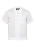 Matchesfashion.com Jacquemus - Pinstriped Short Sleeved Cotton Poplin Shirt - Mens - White