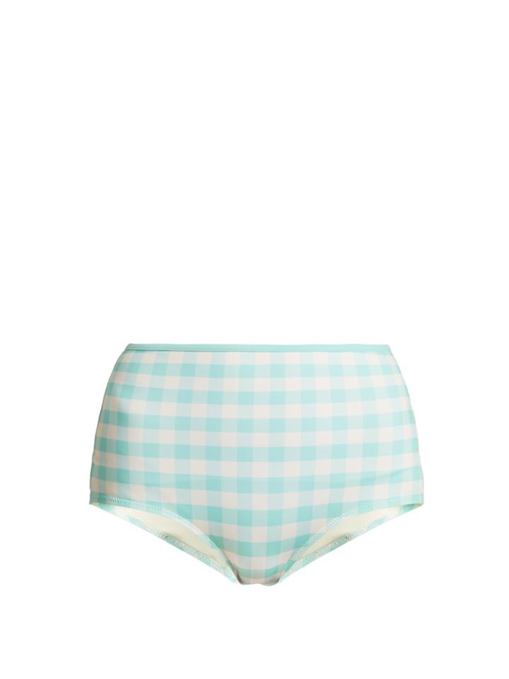 Solid & Striped The Brigitte High-rise Gingham Bikini Briefs