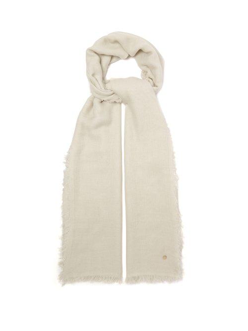 Matchesfashion.com Ann Demeulemeester - Frayed Trim Cashmere Scarf - Mens - Grey