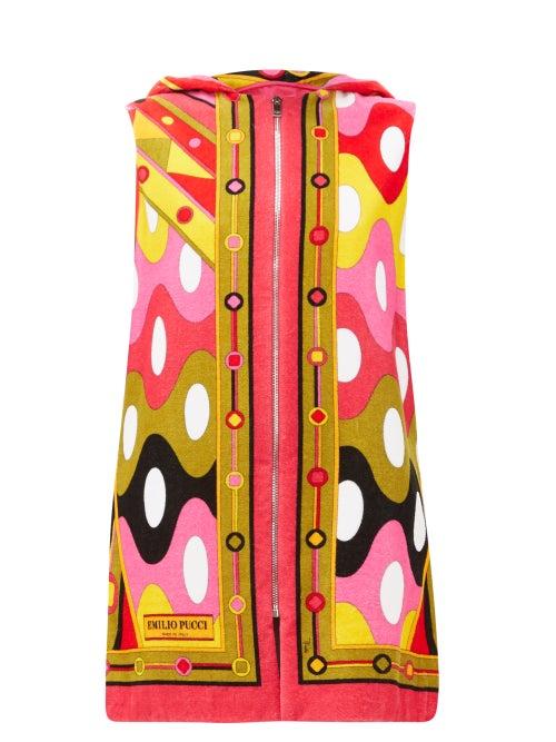 Matchesfashion.com Emilio Pucci - Vivara-print Cotton-terry Cover Up - Womens - Pink Multi