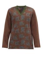 Matchesfashion.com Undercover - Letter-jacquard Wool Sweater - Mens - Brown