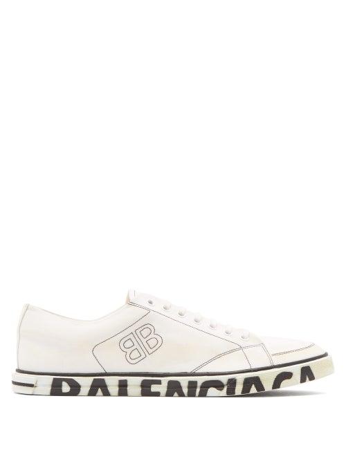Matchesfashion.com Balenciaga - Match Logo Embroidered Canvas Trainers - Mens - White