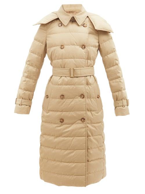 Burberry - Ashwick Belted Cotton-gabardine Quilted Down Coat - Womens - Beige