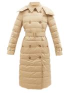 Burberry - Ashwick Belted Cotton-gabardine Quilted Down Coat - Womens - Beige