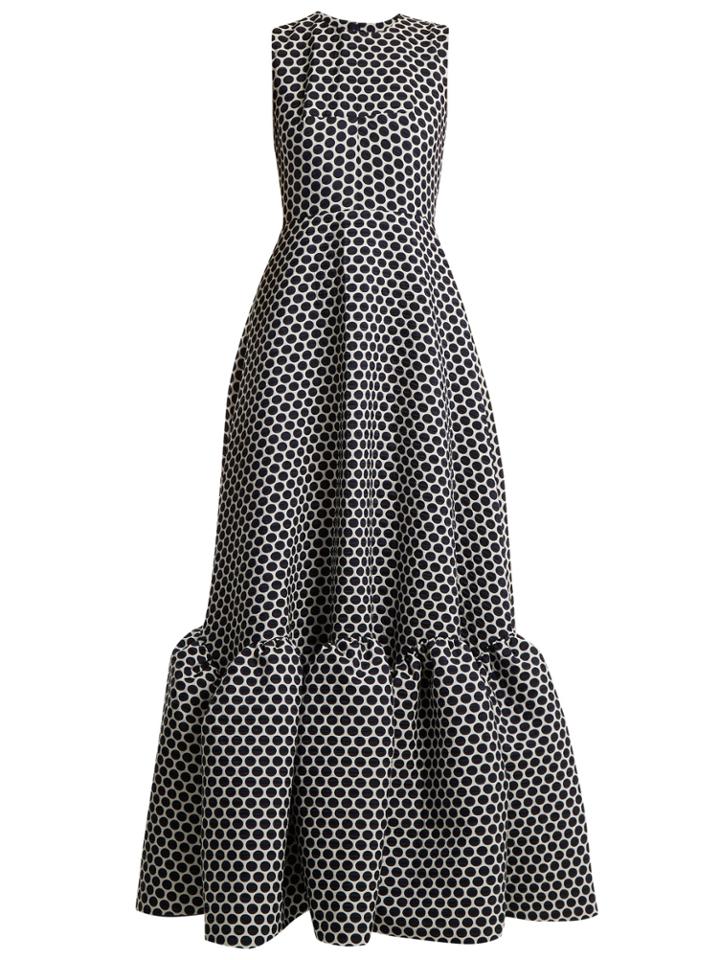 Huishan Zhang Jodie Polka-dot Sleeveless Gown