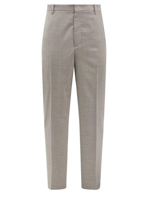 Mens Rtw Valentino - Gun-club Check Wool-twill Suit Trousers - Mens - Grey