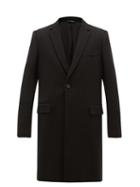 Matchesfashion.com Dolce & Gabbana - Single Breasted Wool Blend Twill Overcoat - Mens - Black