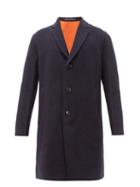 Matchesfashion.com Paul Smith - Single Breasted Wool Blend Overcoat - Mens - Navy