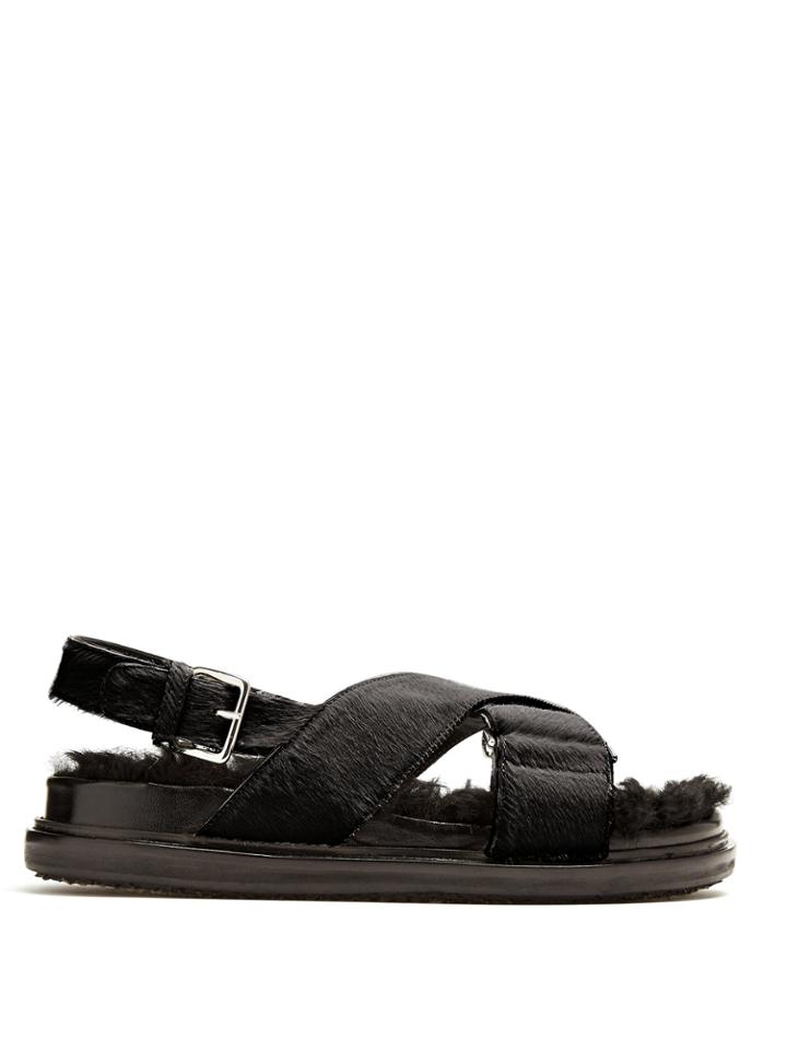 Marni Fur-insole Calf-hair Sandals