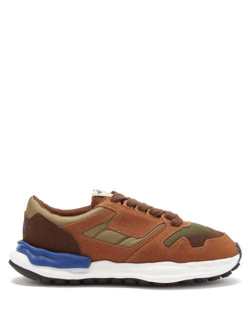 Matchesfashion.com Mihara Yasuhiro - Og Sole Suede-panelled Trainers - Mens - Khaki