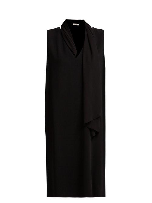 Matchesfashion.com The Row - Flynn Tie Neck Cady Dress - Womens - Black