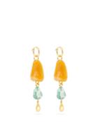 Matchesfashion.com Lizzie Fortunato - Waterfall Gold-plated Brass And Acrylic Earrings - Womens - Orange