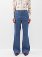 73 London - High-rise Flared-leg Jeans - Mens - Blue