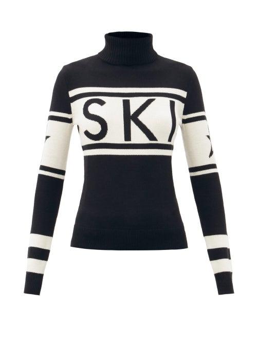 Matchesfashion.com Perfect Moment - Schild Ski-intarsia Merino-wool Sweater - Womens - Black