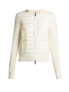 Matchesfashion.com Moncler - Wool And Quilted Shell Jacket - Womens - White