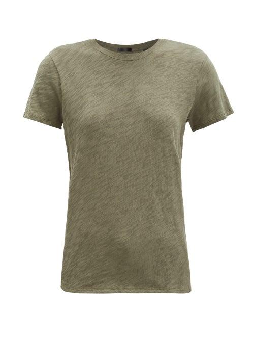 Matchesfashion.com Atm - Round-neck Slubbed Cotton-jersey T-shirt - Womens - Khaki
