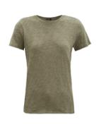 Matchesfashion.com Atm - Round-neck Slubbed Cotton-jersey T-shirt - Womens - Khaki
