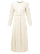 Gabriela Hearst - Edith Belted Pleated-sleeve Linen Shirt Dress - Womens - Ivory