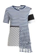 Matchesfashion.com Loewe - Asymmetric Striped Jersey T Shirt - Womens - Navy White