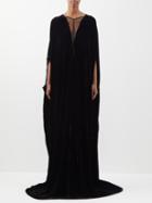 Rick Owens - Babel Velvet Kaftan Gown - Womens - Black