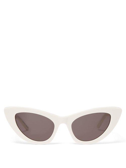 Matchesfashion.com Saint Laurent - Lily Cat Eye Acetate Sunglasses - Womens - Ivory